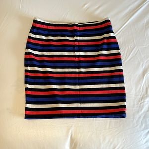 Pink/blue/white bodycon mini skirt (L)